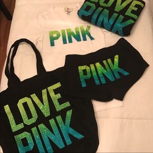 PINK VS Black Ombré Rhinestone Set SOLD